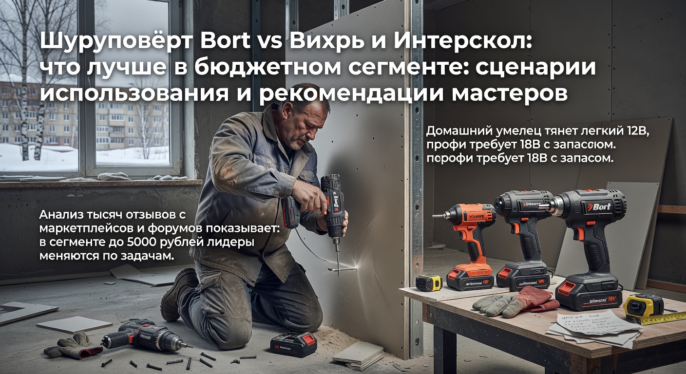 Шуруповёрт Bort vs Вихрь и Интерскол: что лучше в бюджетном сегменте: сценарии использования и рекомендации мастеров
