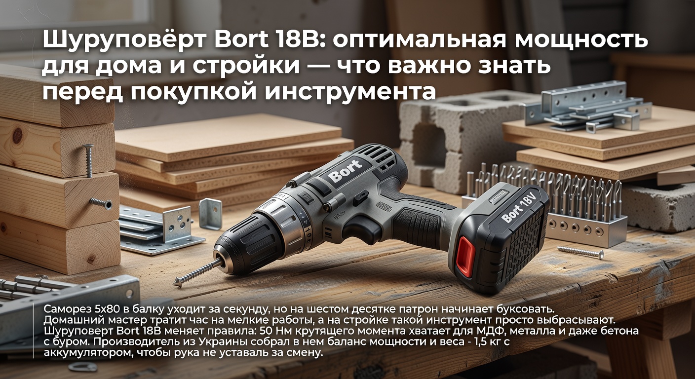 Шуруповёрт Bort 18В: оптимальная мощность для дома и стройки — что важно знать перед покупкой инструмента